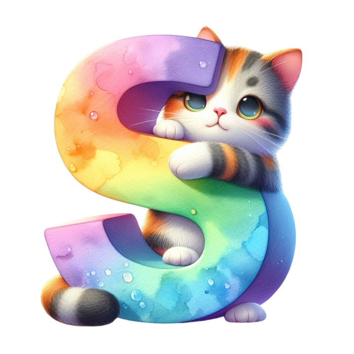 Cute Cats Letter S Fabric Panel
