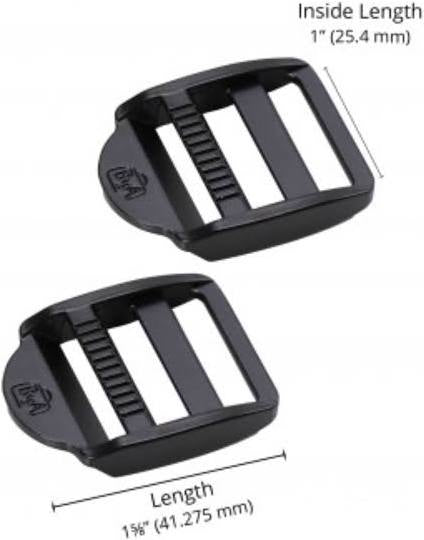 ByAnnie 1in Strap Adjuster - Black Metal - Set of Two