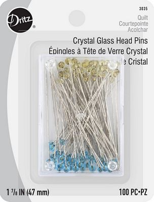 Dritz Crystal Glass Head Pins 7-8 100ct
