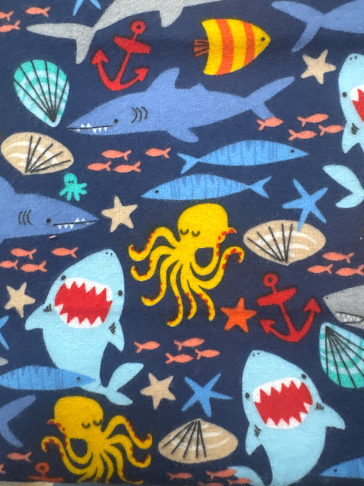 WF Cubby Bear Navy Ocean Flannel