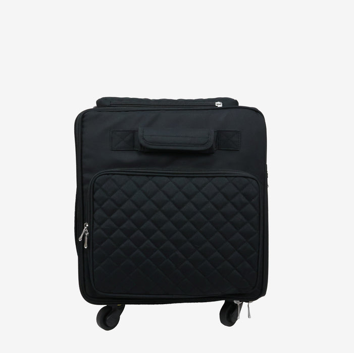 Everything Mary Jumbo 5 Wheel Collapsible Rolling Sewing Machine Storage Case, Black