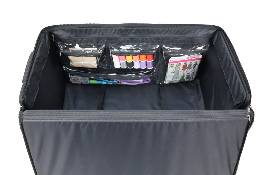 Everything Mary Jumbo 5 Wheel Collapsible Rolling Sewing Machine Storage Case, Floral