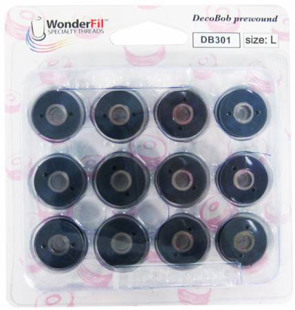DecoBob Prewound Bobbins Size L 12ct Navy