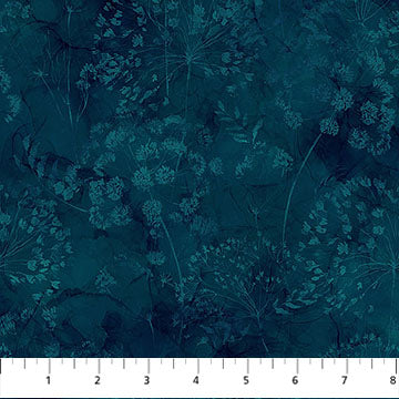 Whisper Flower Blender Navy Cotton 43"/44" Fabric Per Yard
