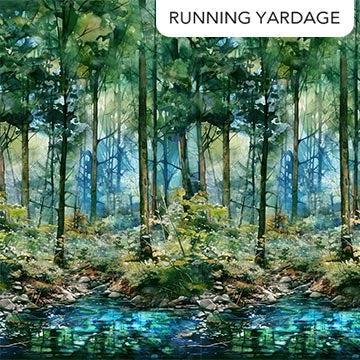 NC Full Width Border Green Multi 44in Wide - Serenity Springs - DP29066-78