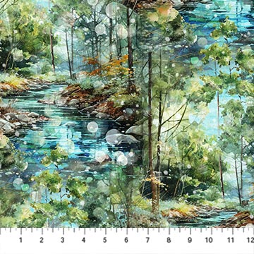 NC Scenic Green Multi 44in Wide - Serenity Springs - DP29067-78