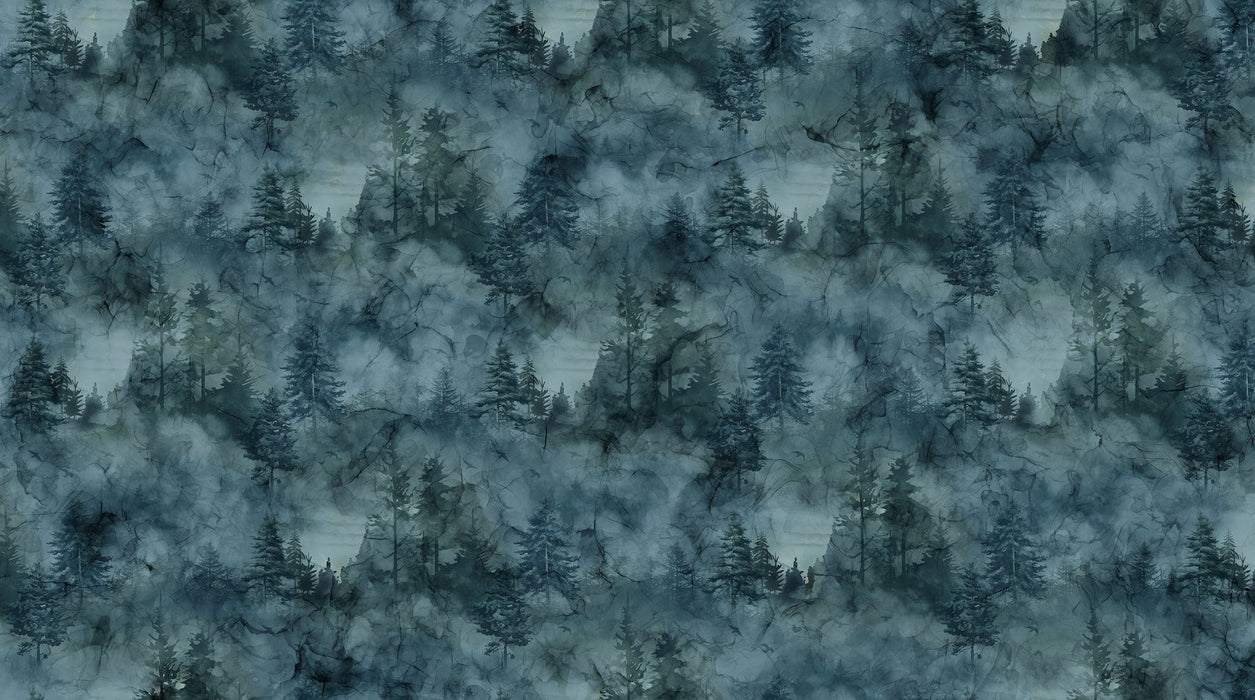 NC Tonal Trees Dk Blue 44in Wide - Altitude - DP29163-47