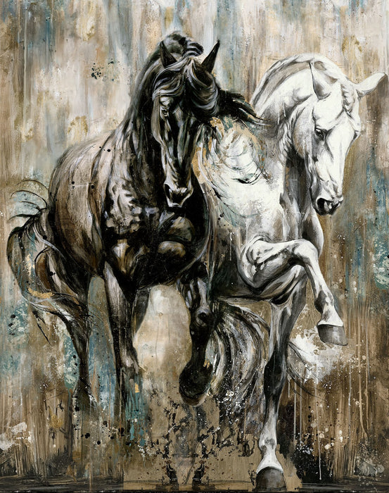 NC Horse Panel Brown Multi 34in x 43in - Shadow & Light - DP29218-34