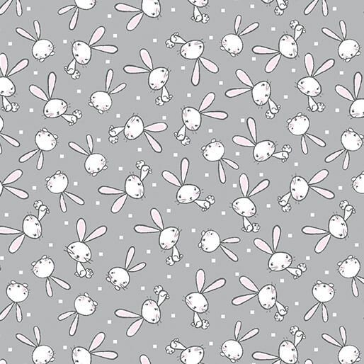 Doodle Baby Flannel - Ducky Love - Grey