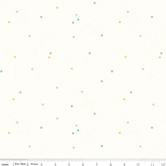 Dainty Daisy on Cloud Pastel Cotton Wideback Fabric per yard