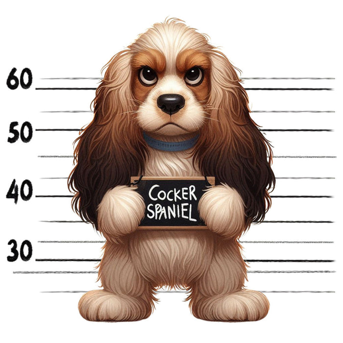 Doggie Mugshots Cocker Spaniel Fabric Panel