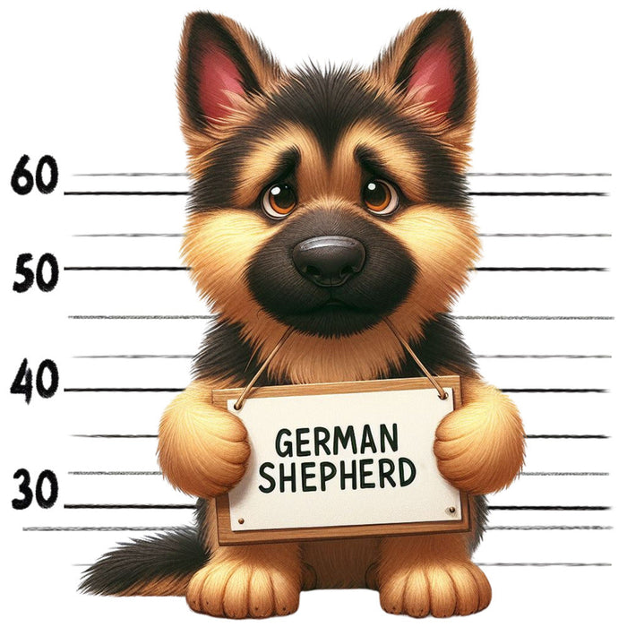 Doggie Mugshots German Shepherd Fabric Panel