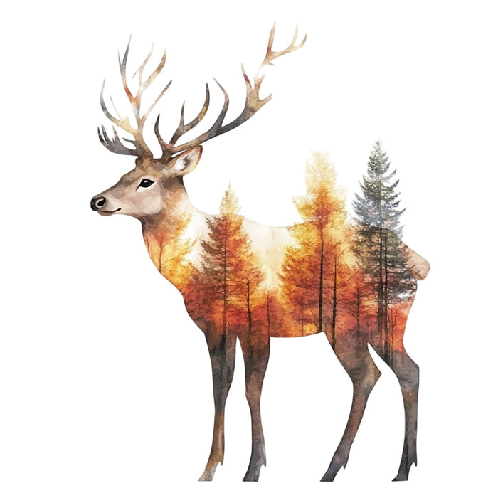 Double Exposure Woodland Animals Fabric Panel 11