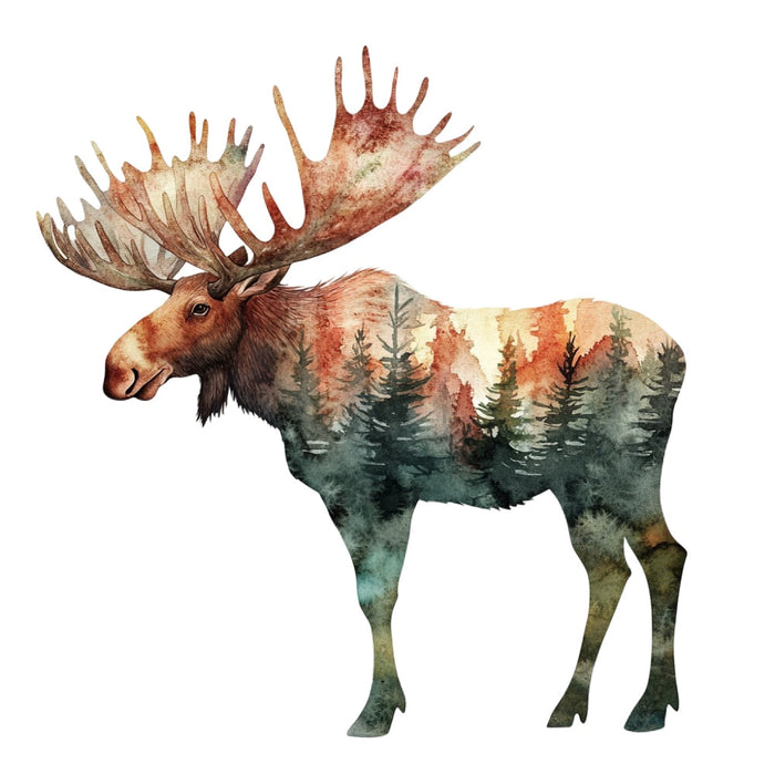 Double Exposure Woodland Animals Fabric Panel 9