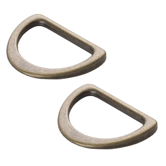 ByAnnie D- Ring Flat 1-inch Antique Brass 2 pcs