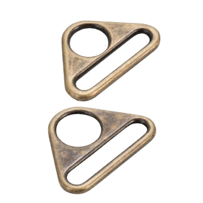 ByAnnie Triangle Ring Flat Antique Brass Set of Two