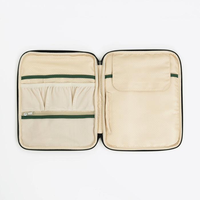 packlab Cream & Green iPad Sleeve Case – Slim Protective Tablet Case for iPad 10th Generation, iPad 11th Generation & iPad Air 11 Inch – Padded Zippered Tablet Sleeve with Organizer