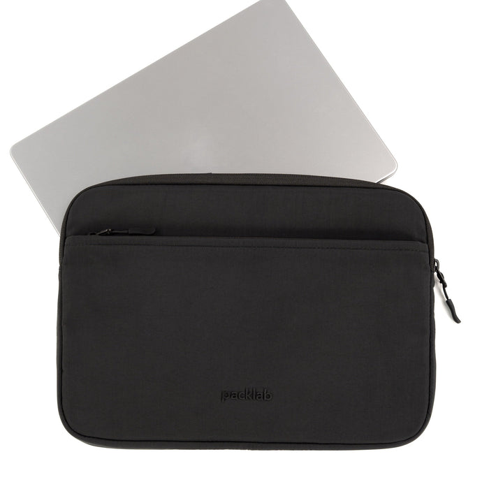 packlab Black Laptop Sleeve with Front Pocket – Slim Padded Laptop Case for 14 Inch Laptops – Minimal Computer Sleeve for Work, Travel & Everyday Carry