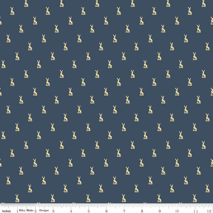 Emma Austen Family Crest Navy 43"/44" Fabric Per Yard