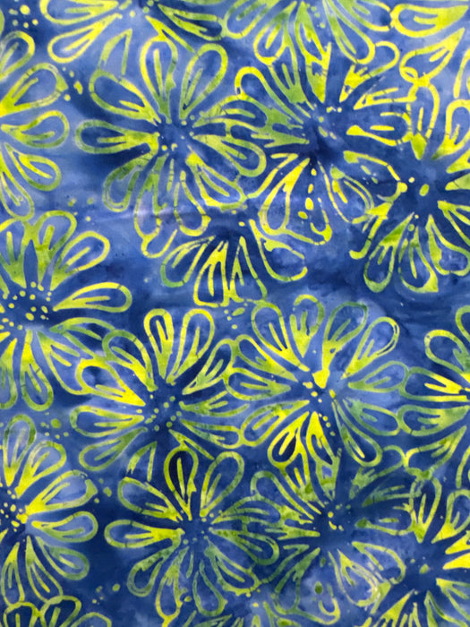 AN Green Daisies on Deep Blue
