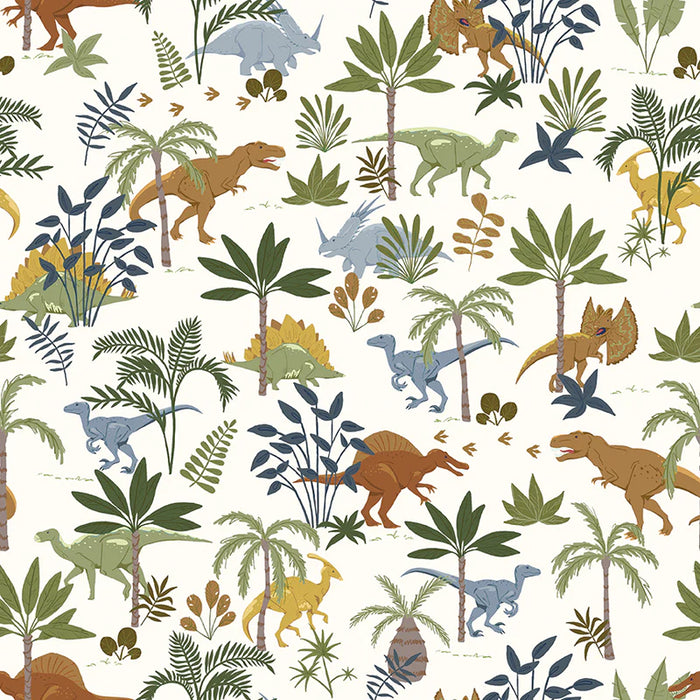 RB Cretaceous Flannel Jungle Dinos Off White