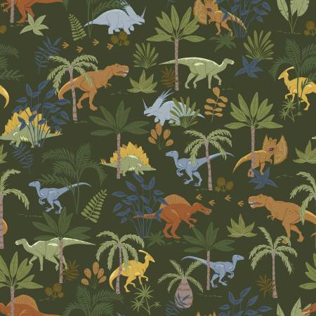 RB Cretaceous Flannel Jungle Dinos Forest