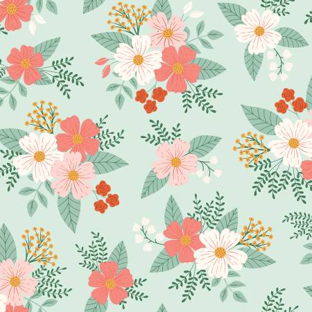 RB Meadow Moments Floral Flannel Mint