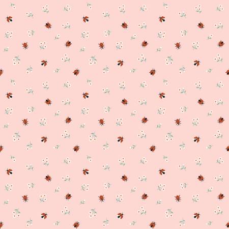 RB Meadow Moments Ladybugs Flannel Pink