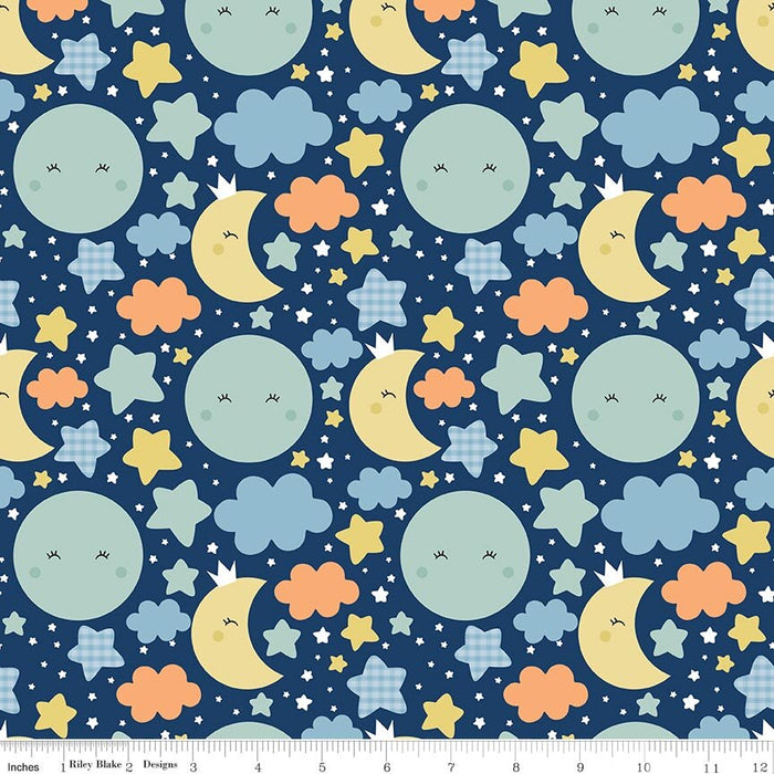 RB Love You to the Moon Flannel - Navy Nighttime