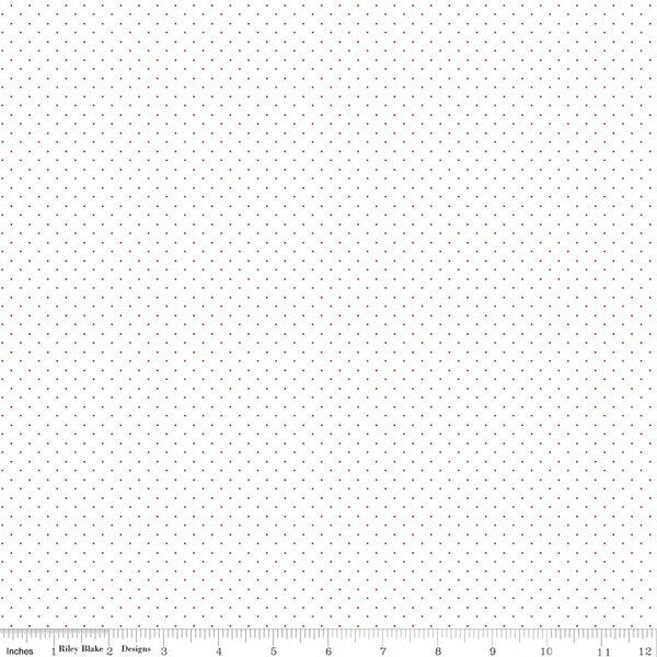 RB Pindots Red on White