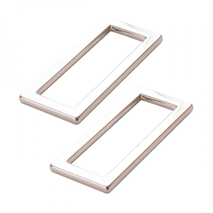 byAnnie Rectangle Ring Flat 1-1/2in Nickel Set of Two