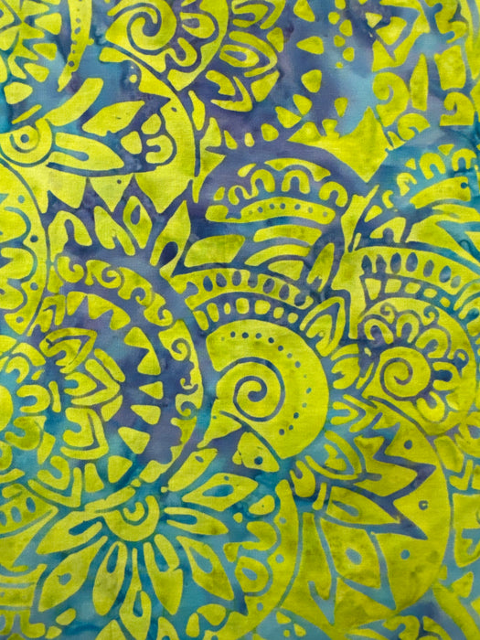 AN Geometric Floral on Lime Green