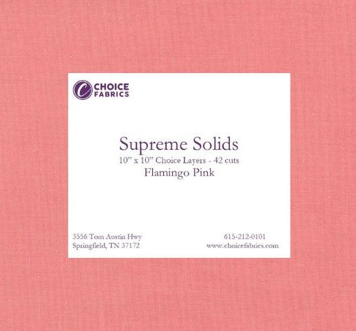 Supreme Solids - 10" Squares - Flamingo Pink (42 Squares)
