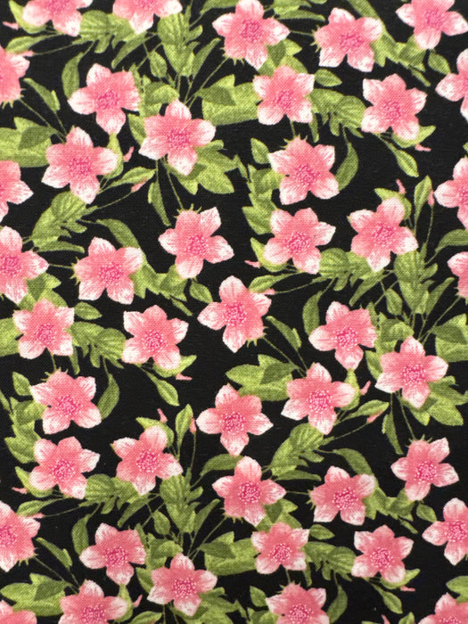 WL In Bloom Black Pink Flowers