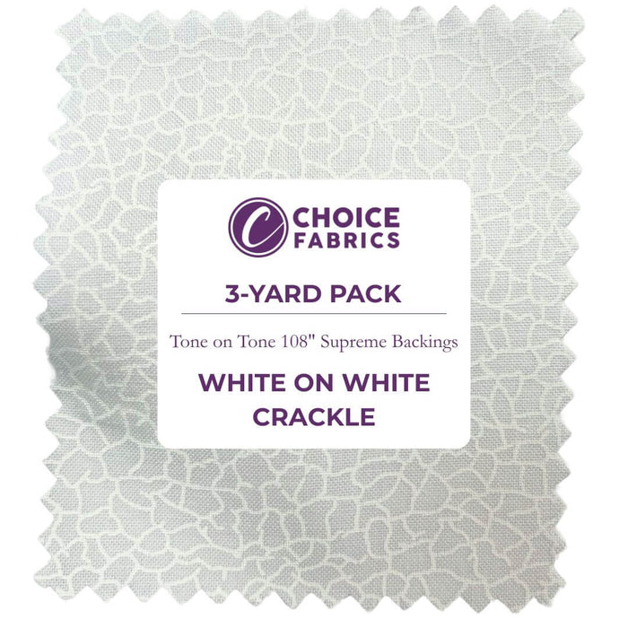 3-Yard Pack - Tone on Tone 108" Supreme Backings - White on White Crackle
