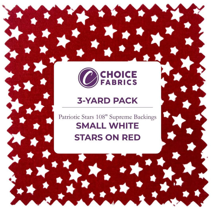 3-Yard Pack - Patriotic Stars 108" Supreme Backings - White Stars on Red