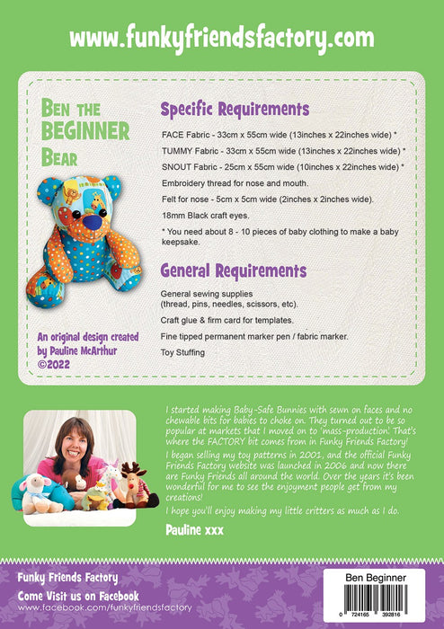 Ben the Beginner Bear Funky Friends Pattern