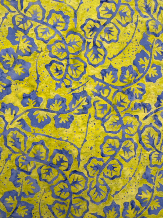AN Periwinkle Vines on Lime Green
