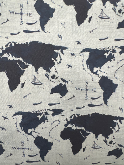 MO Longshore World Map Denim