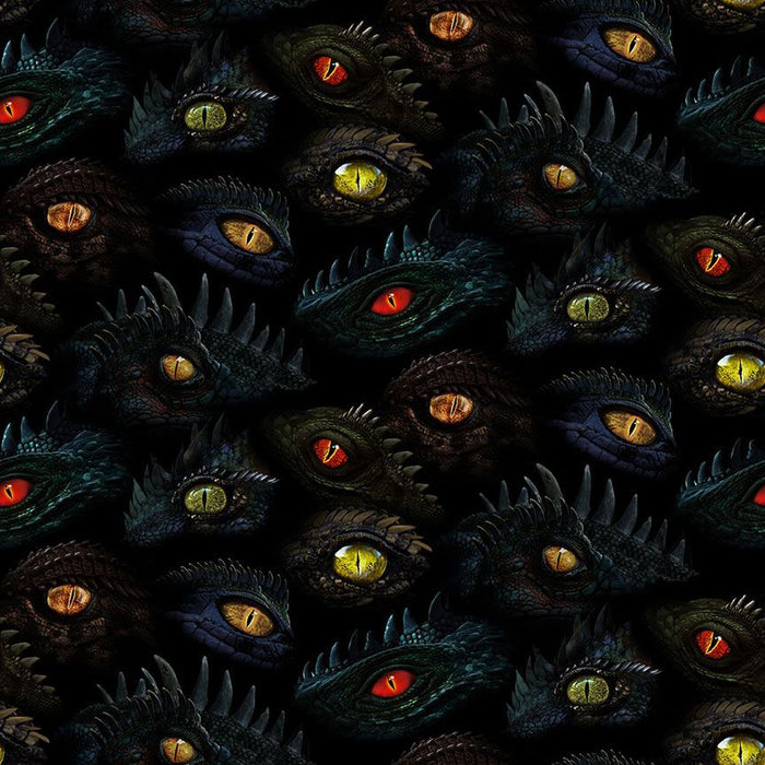 Black Dragon's Eyes Cotton 44"/45" Fabric Per Yard