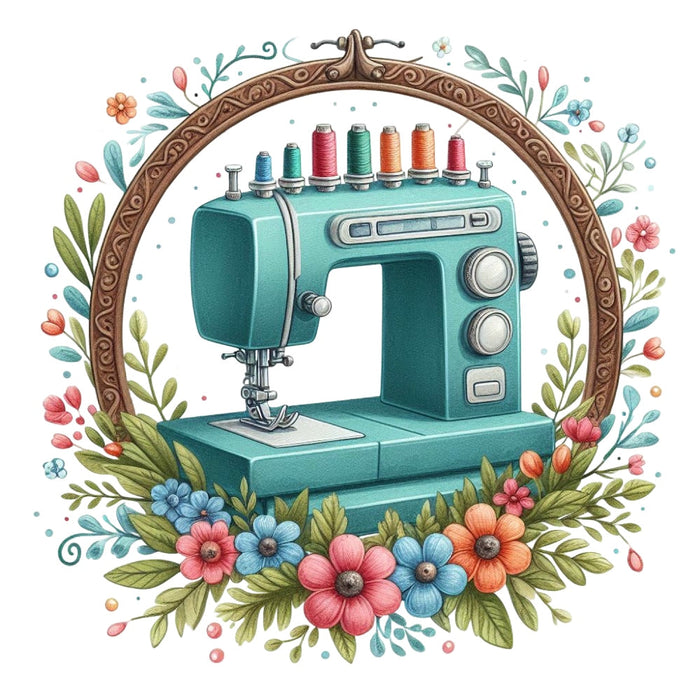 Floral Cute Sewing Machine Fabric Panel 10