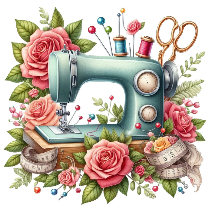 Floral Cute Sewing Machine Fabric Panel 2