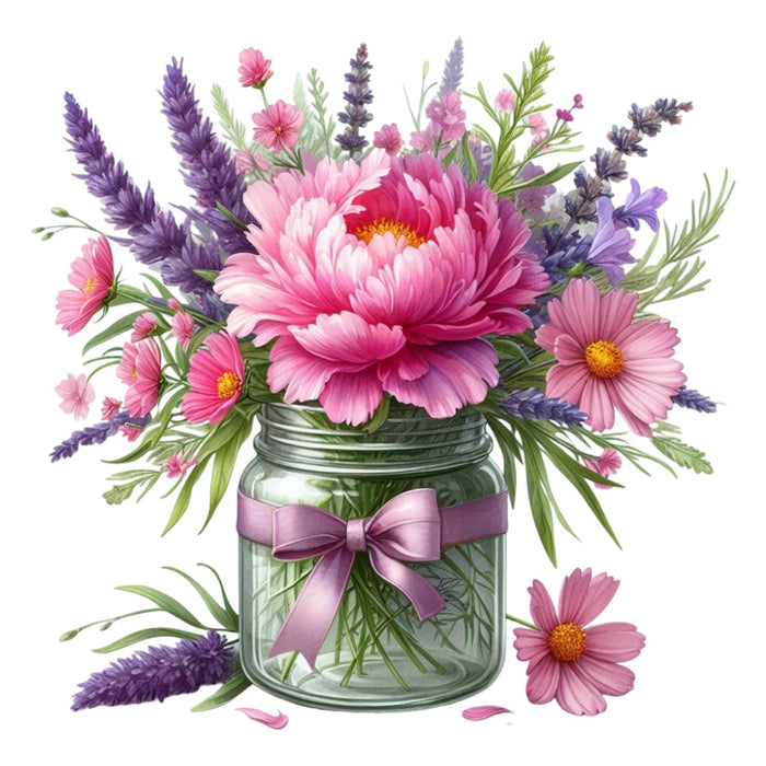 Flowers in a Jar Fabric Panel 13