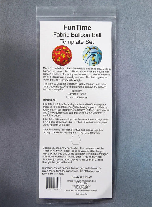 Fun Time 10 Inch Fabric Covered Balloon Ball Template Set
