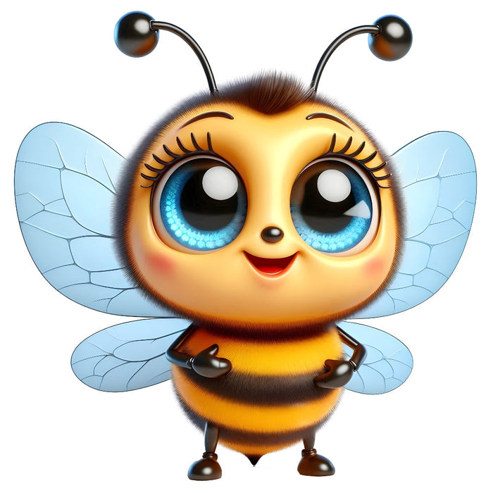 Funny Cartoon Bees Fabric Panel 1