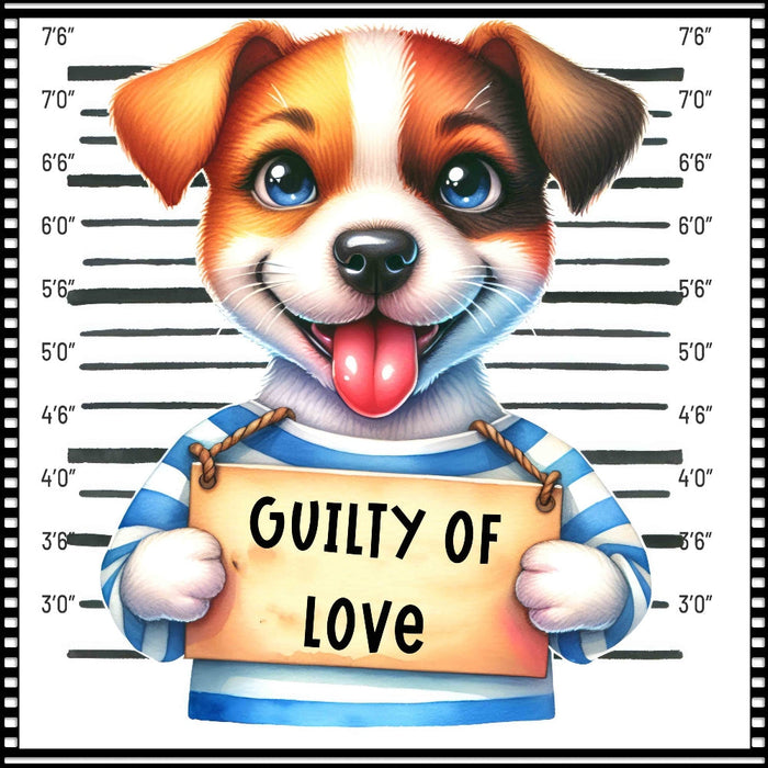 Funny Dog Mugshots Jack Russell Fabric Panel