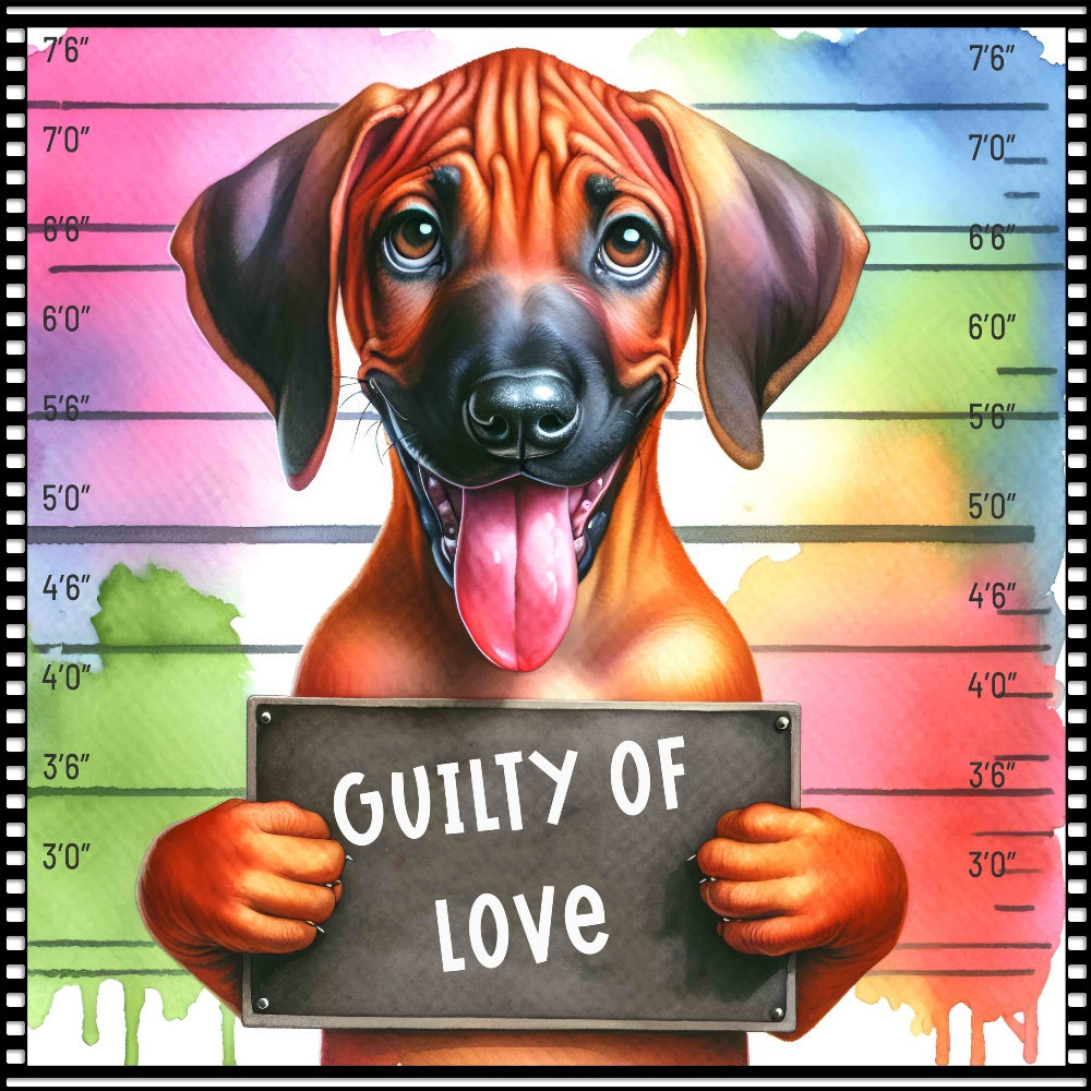 Funny Dog Mugshots Rhodesian Ridgeback Fabric Panel — High Country Quilts