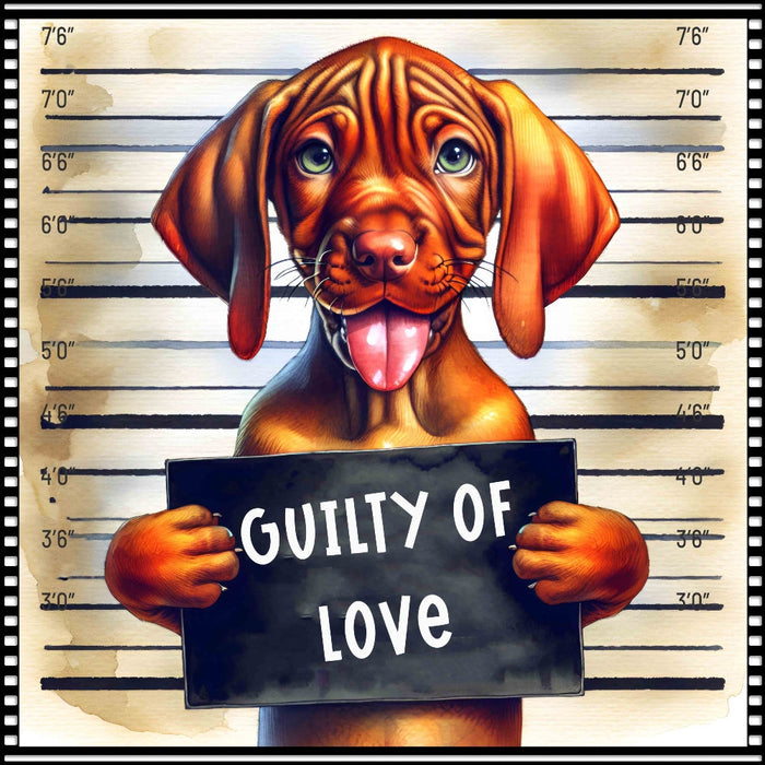 Funny Dog Mugshots Vizsla Fabric Panel