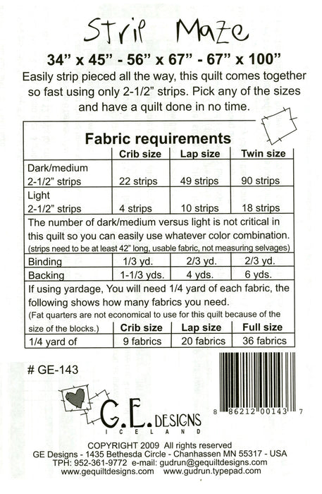 Strip Maze Quilt Pattern