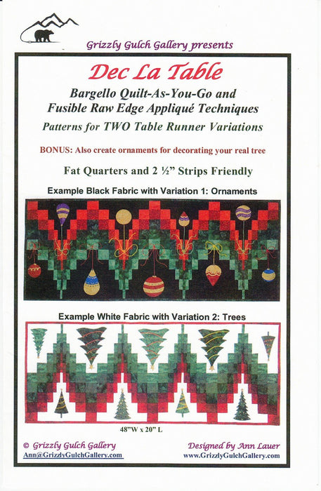 Dec La Table Table Runner Pattern